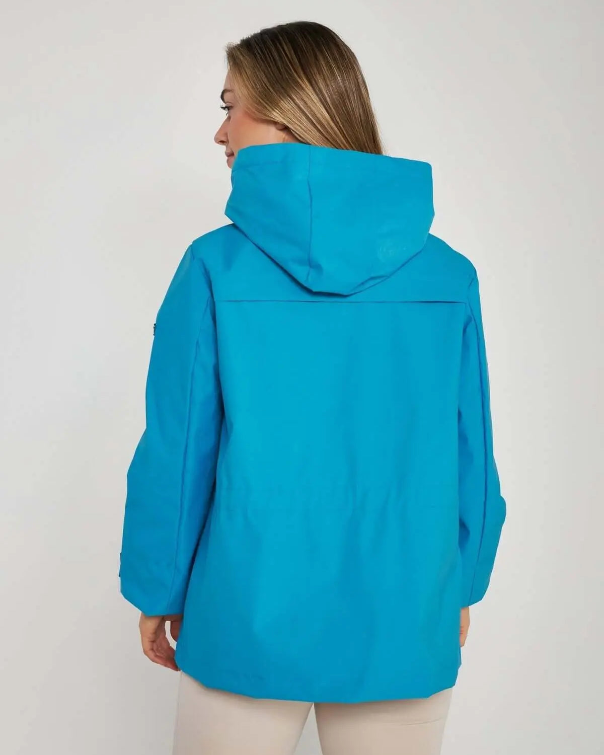 Parka leggero in nylon con cappuccio TURCHESE DORABELLA