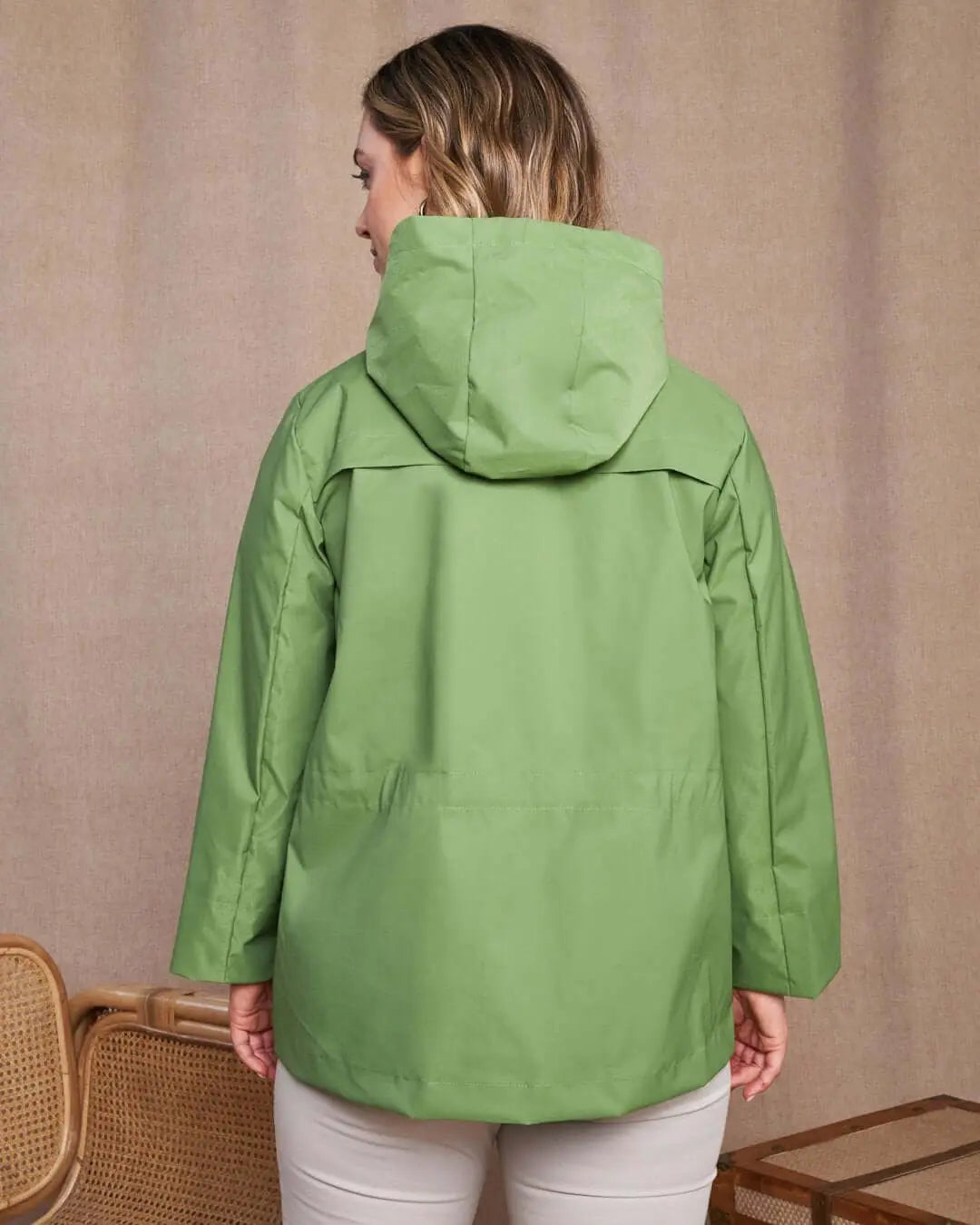 Parka leggero in nylon con cappuccio VERDE DORABELLA