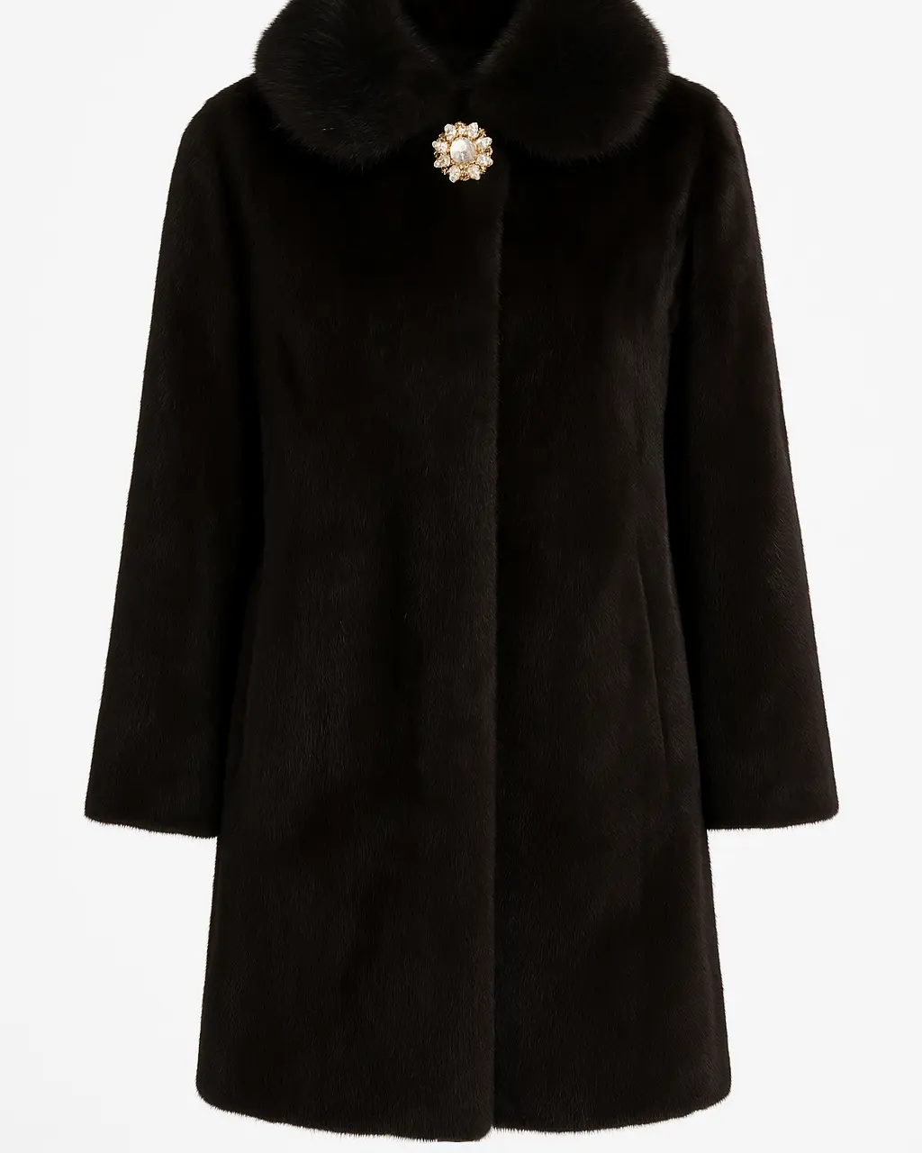Pelliccia con bottone gioiello DORABELLA