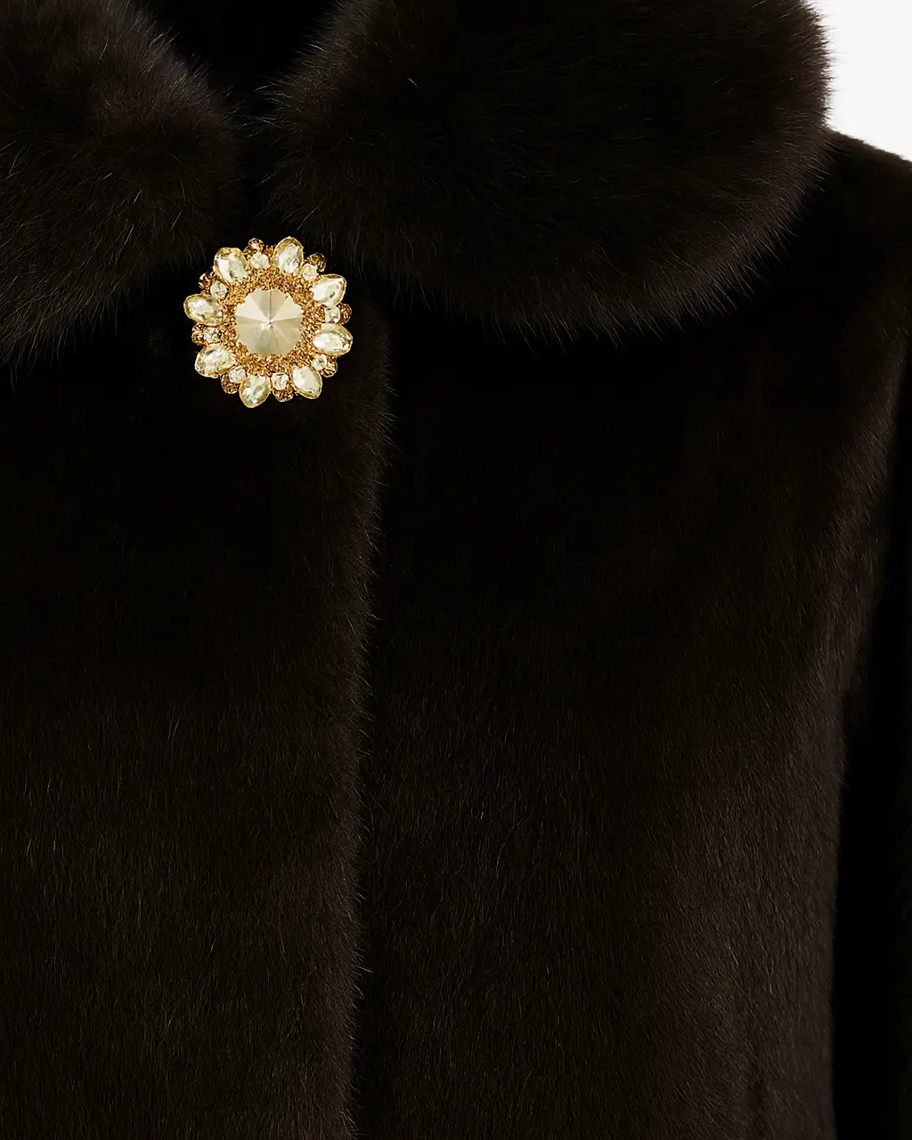 Pelliccia con bottone gioiello DORABELLA