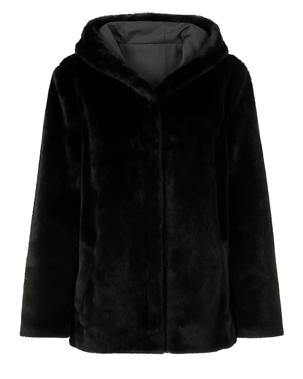 Pelliccia corta con cappuccio DORABELLA