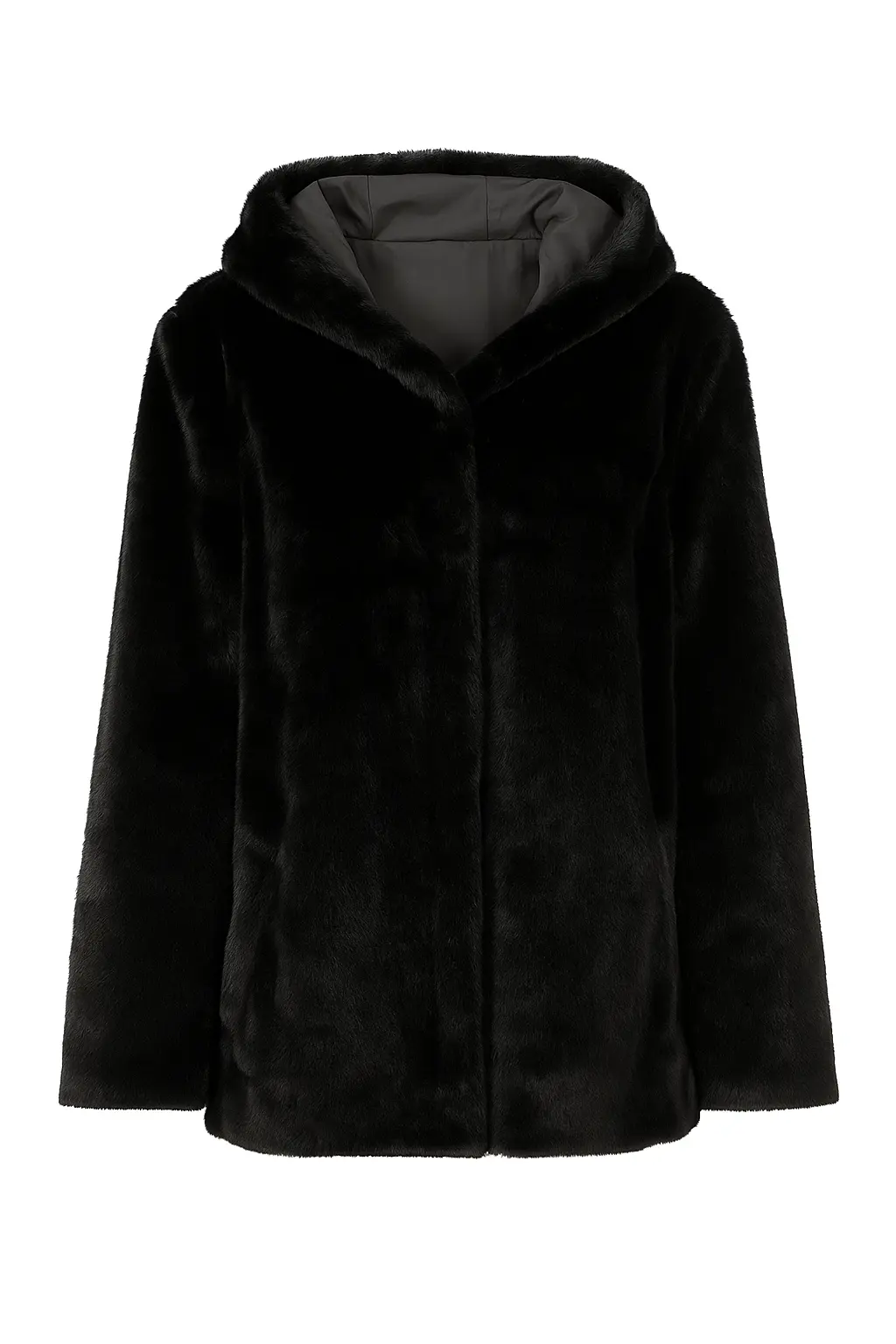 Pelliccia corta con cappuccio DORABELLA