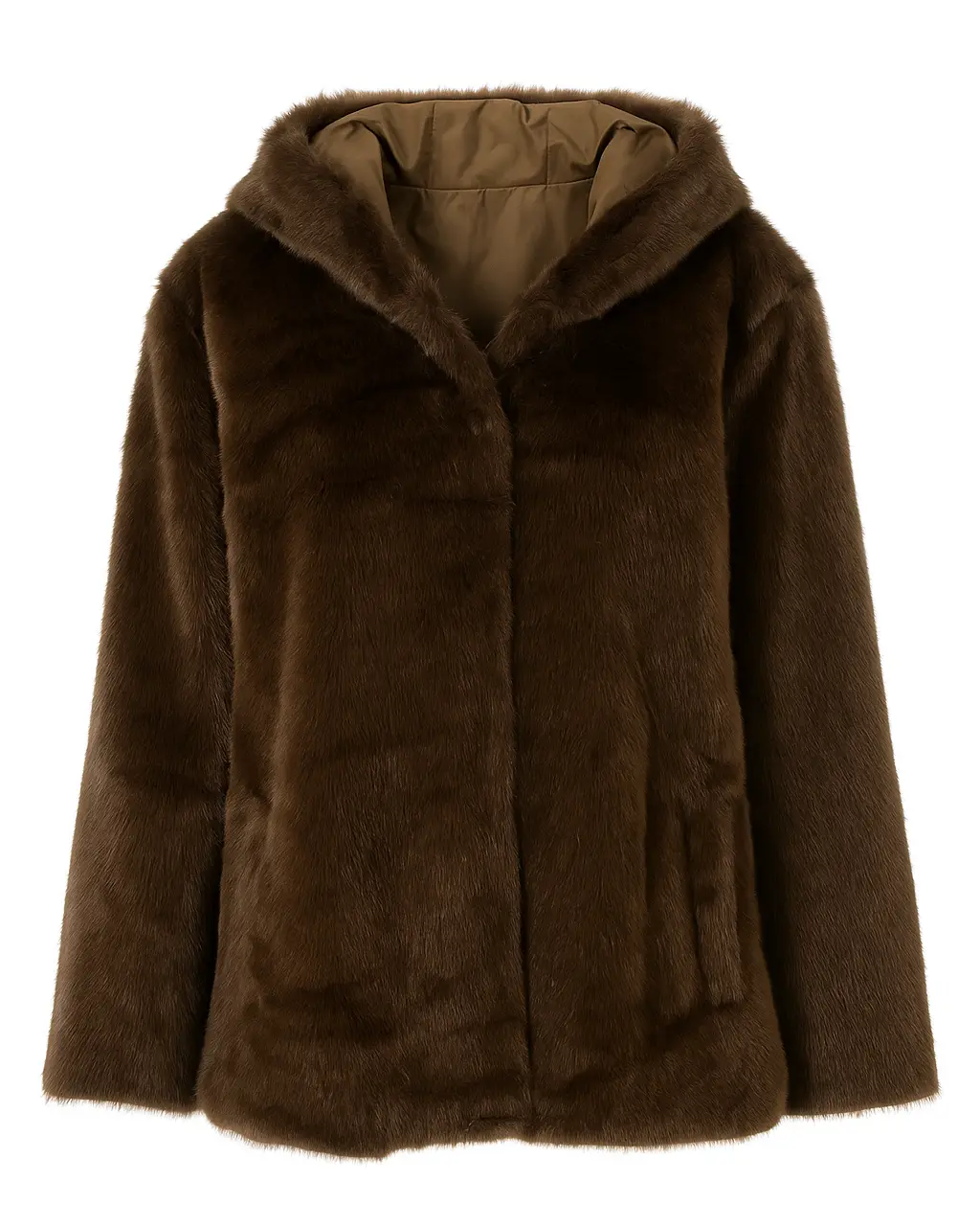 Pelliccia corta con cappuccio DORABELLA