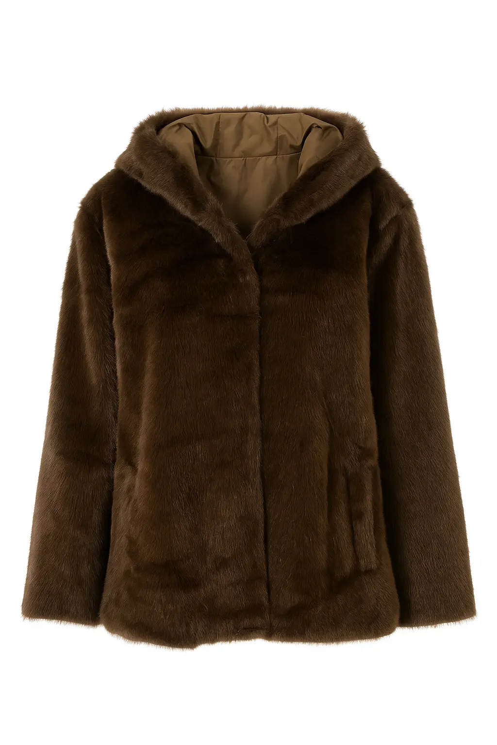 Pelliccia corta con cappuccio DORABELLA