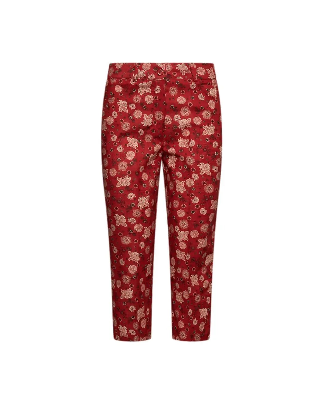 Pinocchietto in tela di cotone jacquard con fantasia floreale. COCCIO DORABELLA