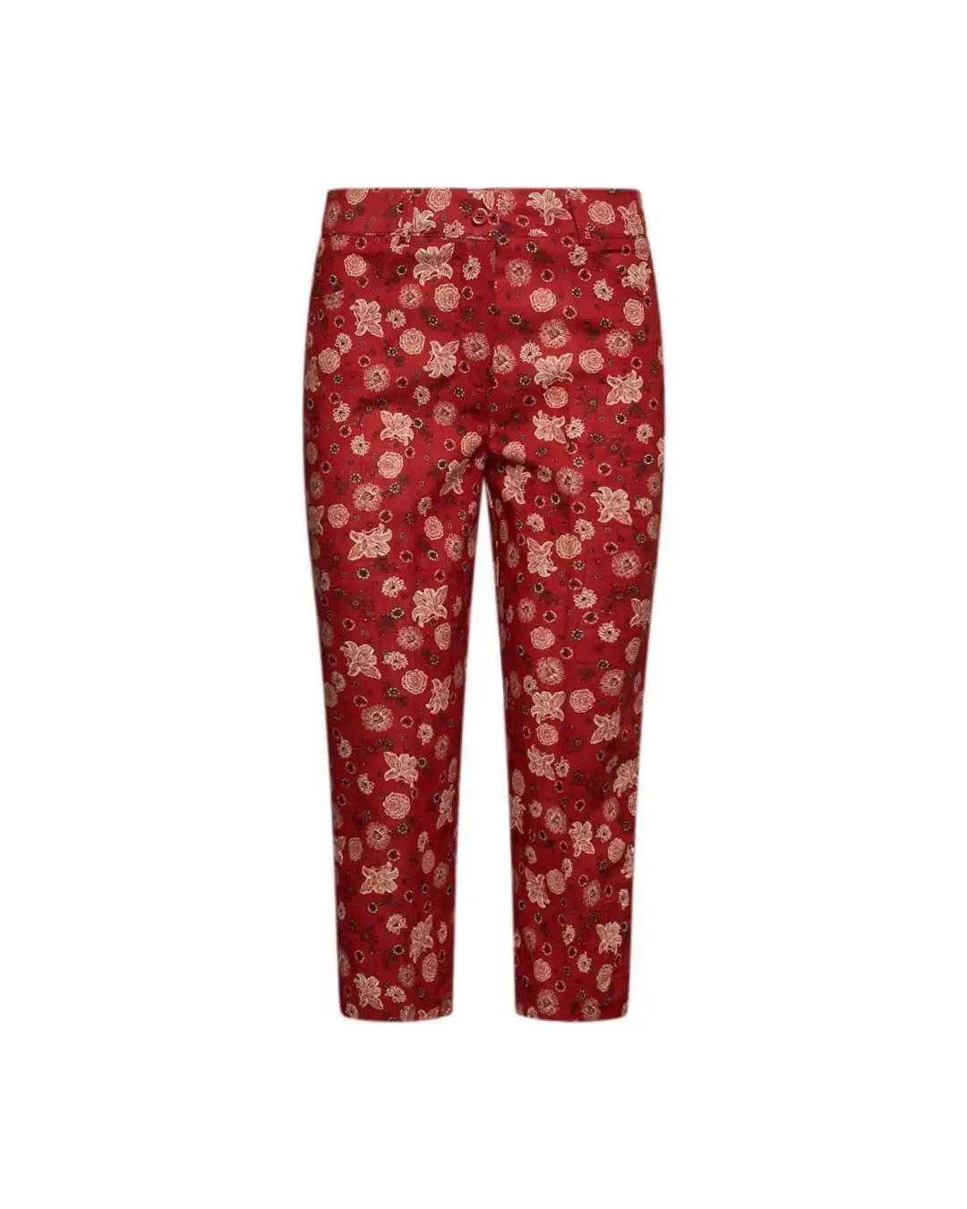 Pinocchietto in tela di cotone jacquard con fantasia floreale. COCCIO DORABELLA