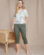 Pinocchietto in twill di cotone elasticizzato MILITARE DORABELLA 52