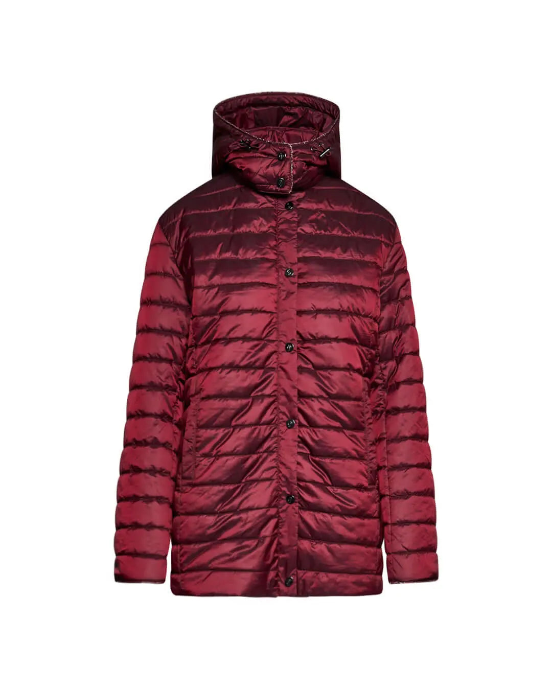 Piumino con cappuccio, zip e bottoni BURGUNDY DORABELLA EASY PIÙ
