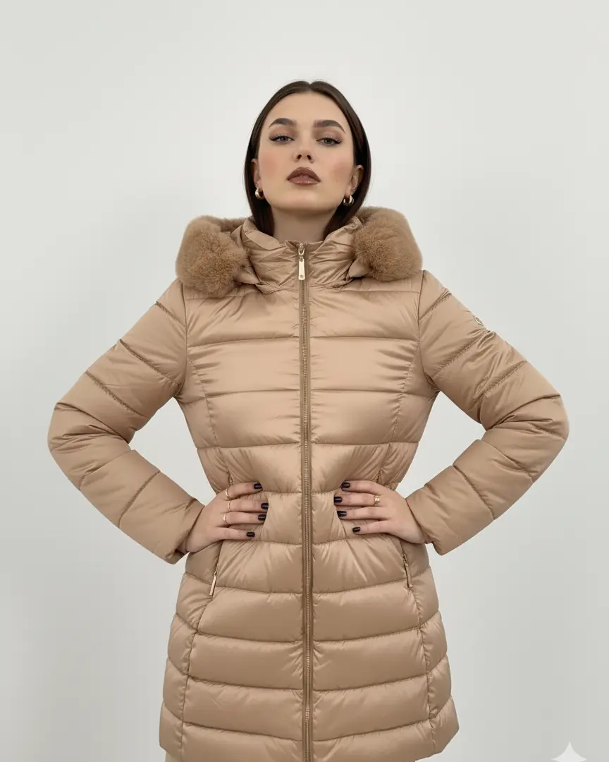 Piumino con tessuto traslucido DORABELLA