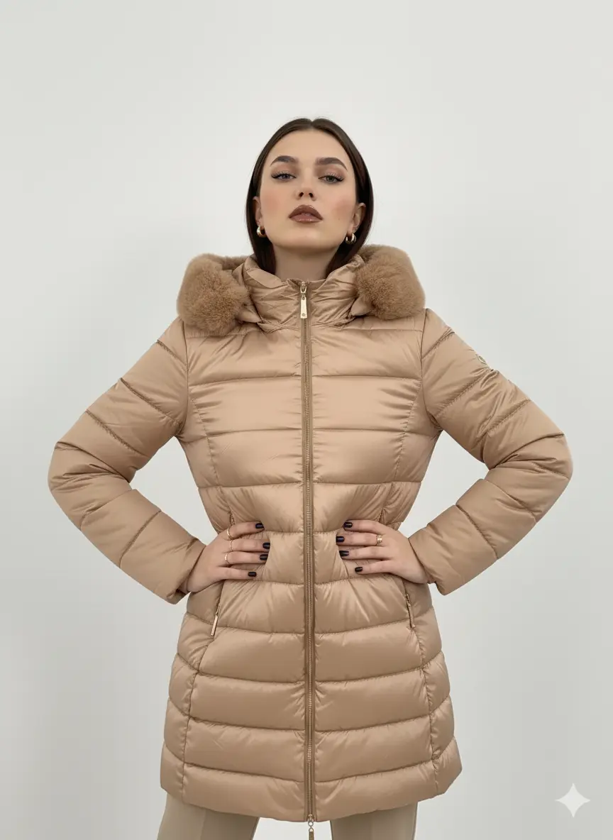 Piumino con tessuto traslucido DORABELLA