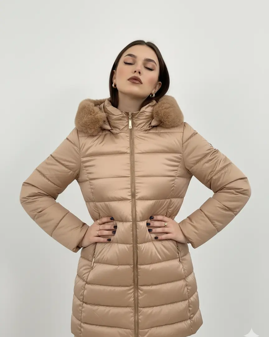 Piumino con tessuto traslucido DORABELLA