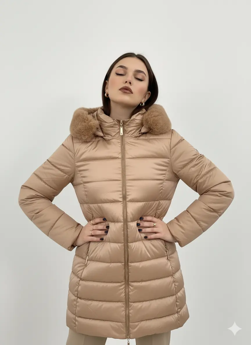 Piumino con tessuto traslucido DORABELLA