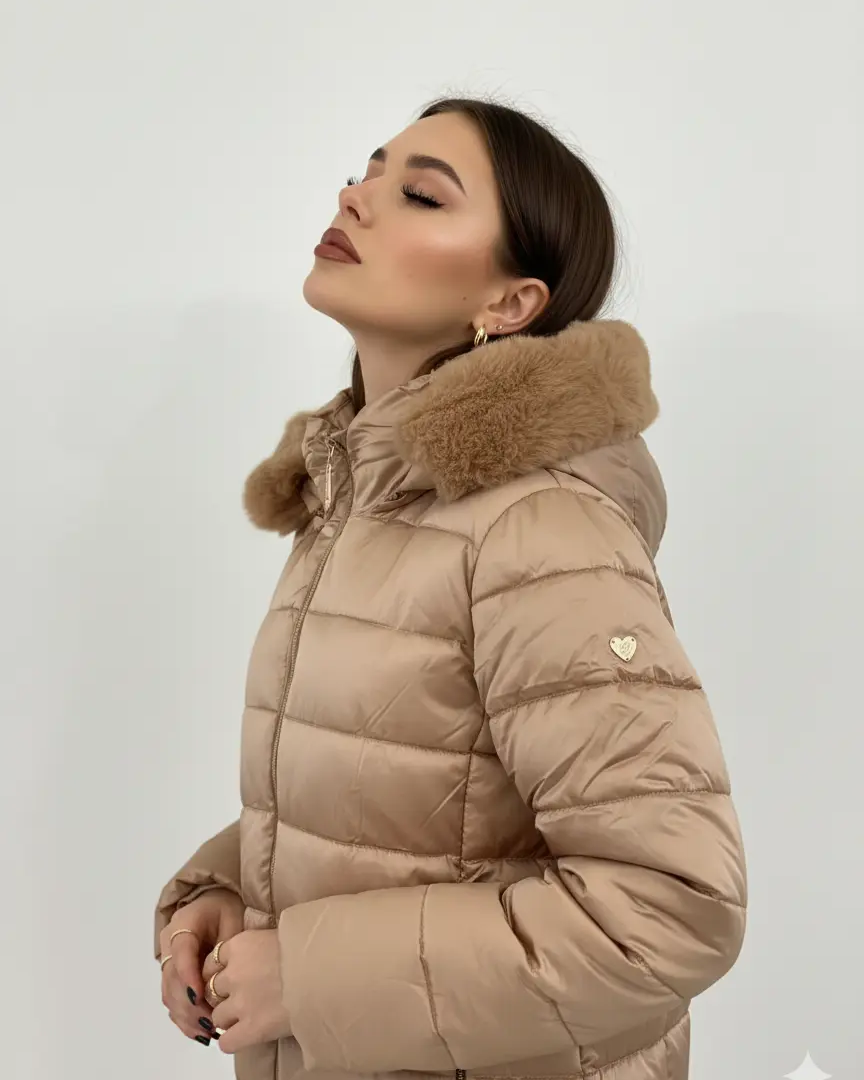 Piumino con tessuto traslucido DORABELLA