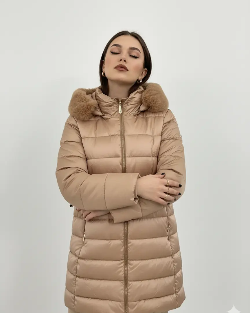 Piumino con tessuto traslucido DORABELLA