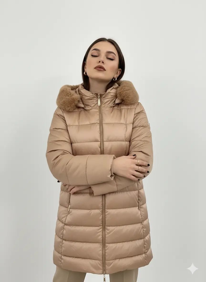 Piumino con tessuto traslucido DORABELLA