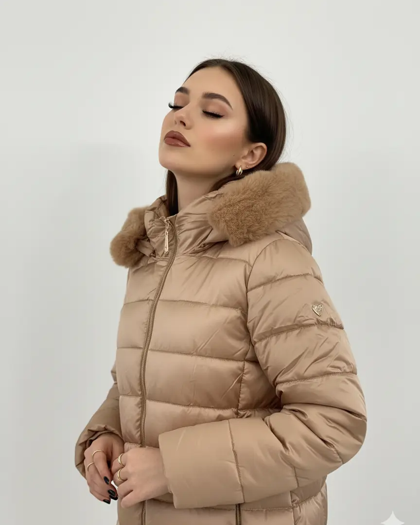 Piumino con tessuto traslucido DORABELLA