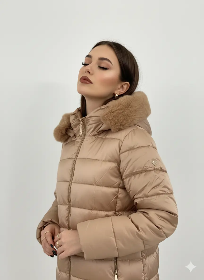 Piumino con tessuto traslucido DORABELLA