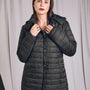 Piumino leggero in nylon trapuntato con cappuccio NERO DORABELLA EASY