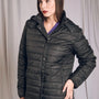 Piumino leggero in nylon trapuntato con cappuccio NERO DORABELLA EASY