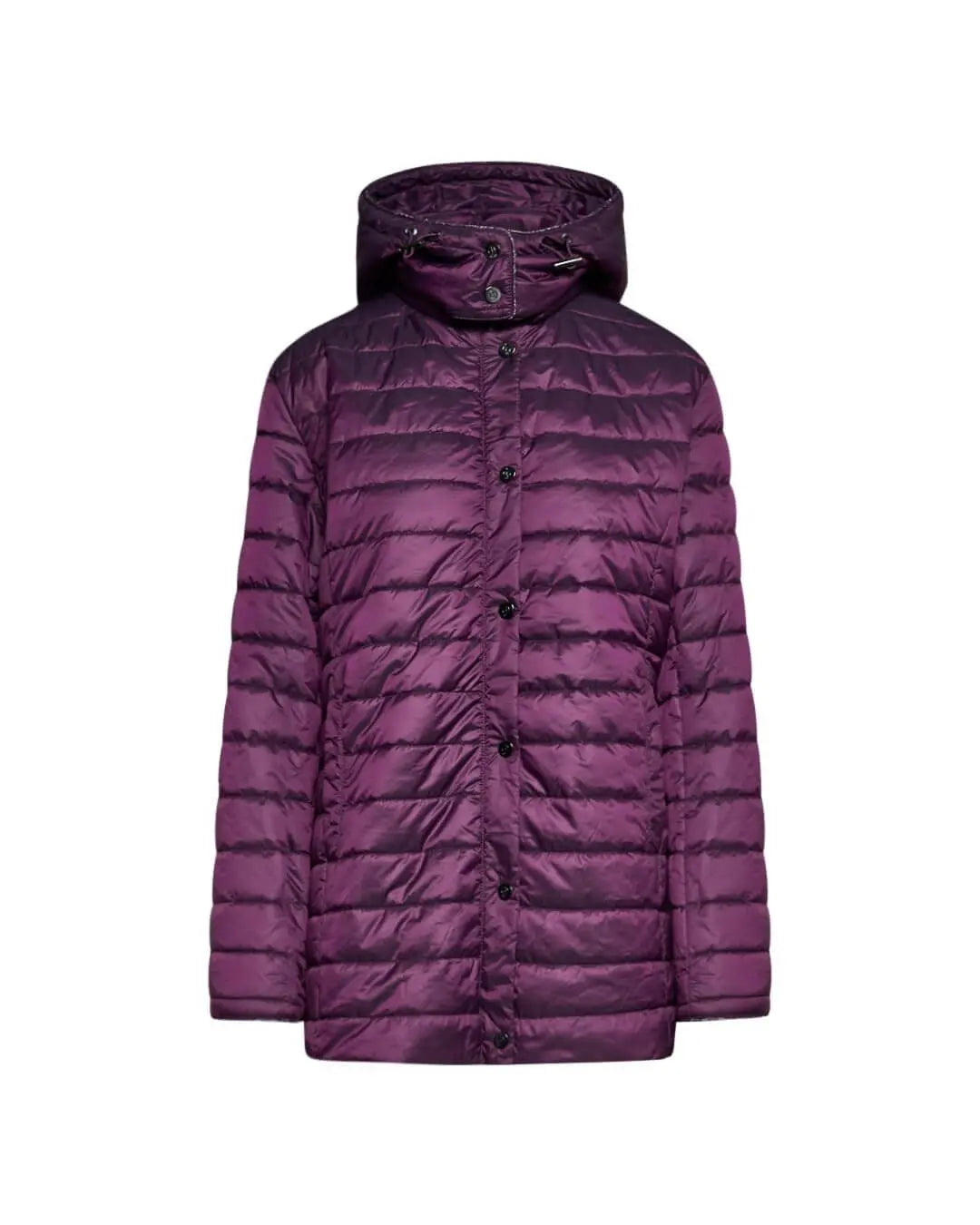 Piumino leggero in nylon trapuntato con cappuccio PRUGNA DORABELLA EASY