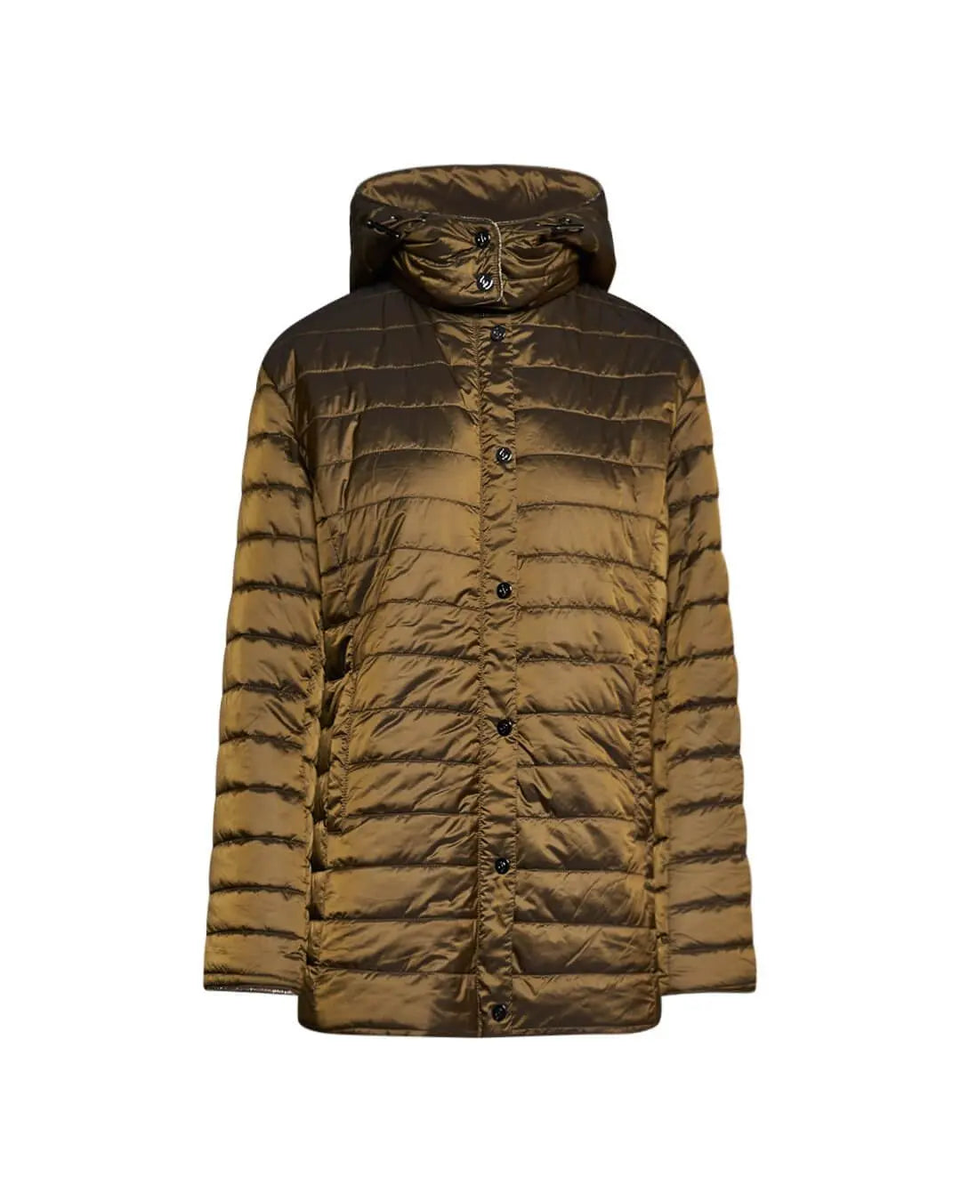 Piumino leggero in nylon trapuntato con cappuccio VERDE MILITARE DORABELLA EASY