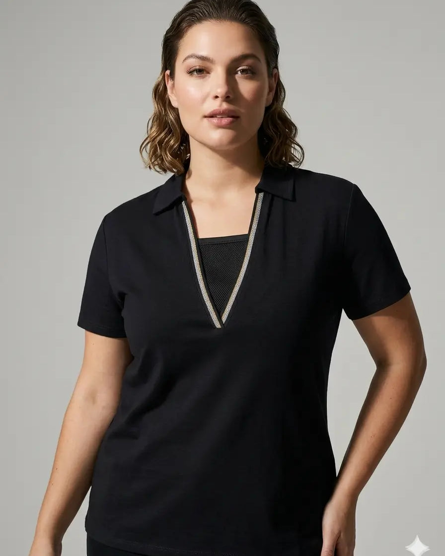 Polo con dettaglio scollo DORABELLA PIU'