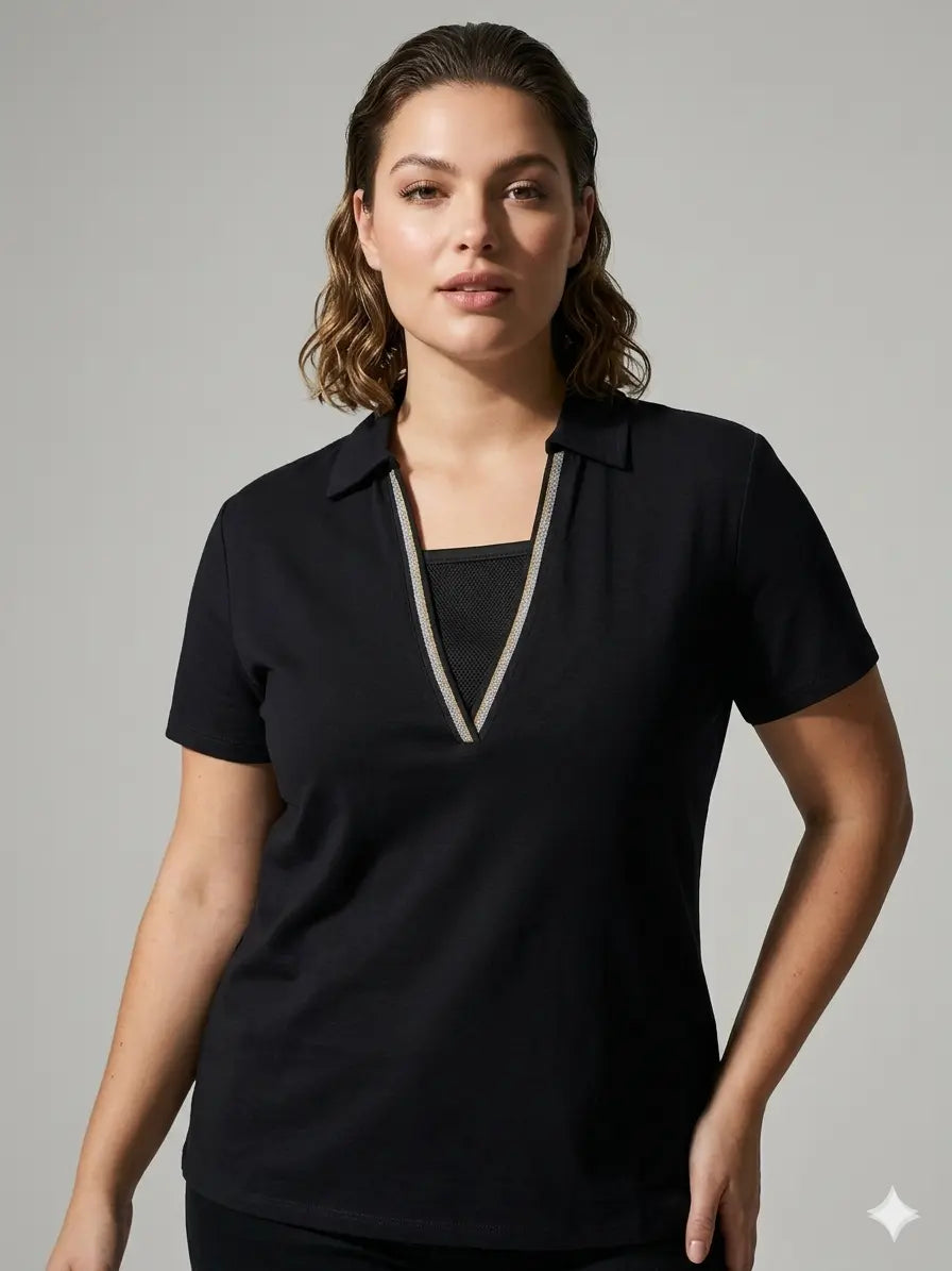 Polo con dettaglio scollo DORABELLA PIU'