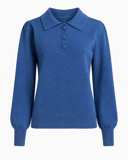 Polo in maglia con bottoni ricoperti DORABELLA