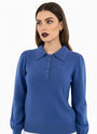 Polo in maglia con bottoni ricoperti DORABELLA