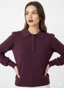 Polo in maglia con bottoni ricoperti DORABELLA