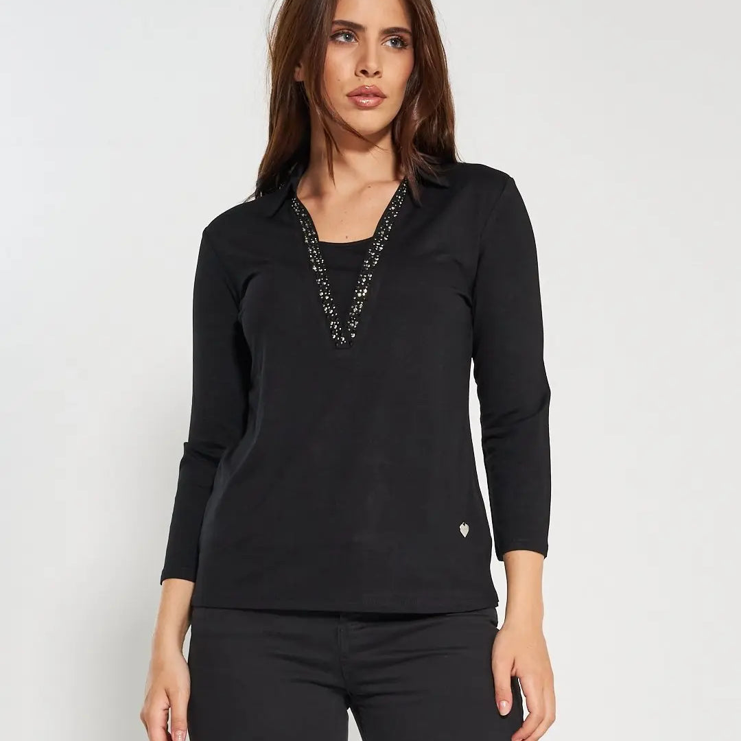 Polo in viscosa BLACK DORABELLA XL