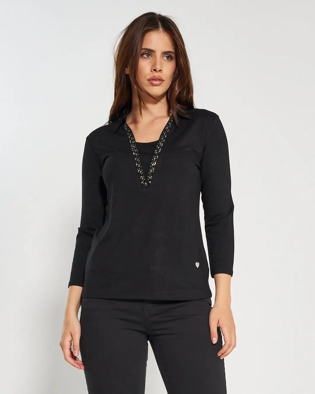 Polo in viscosa BLACK DORABELLA XL