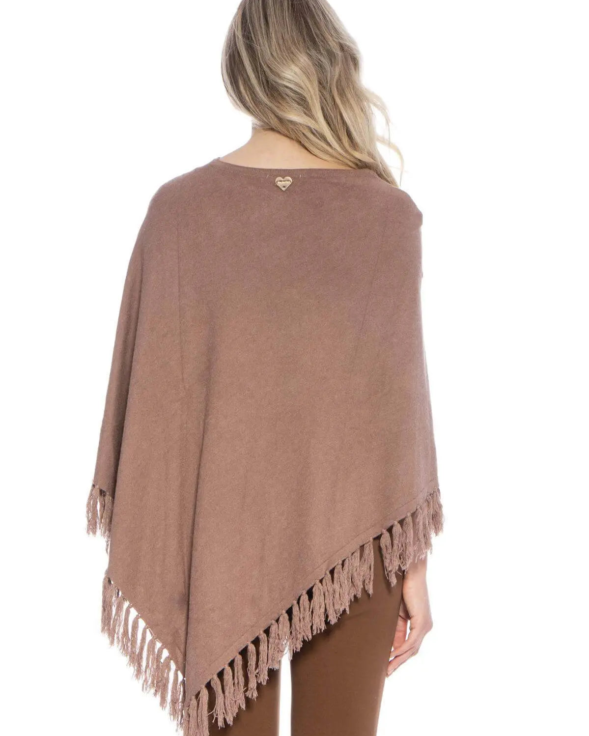 Poncho frange NOCCIOLA DORABELLA