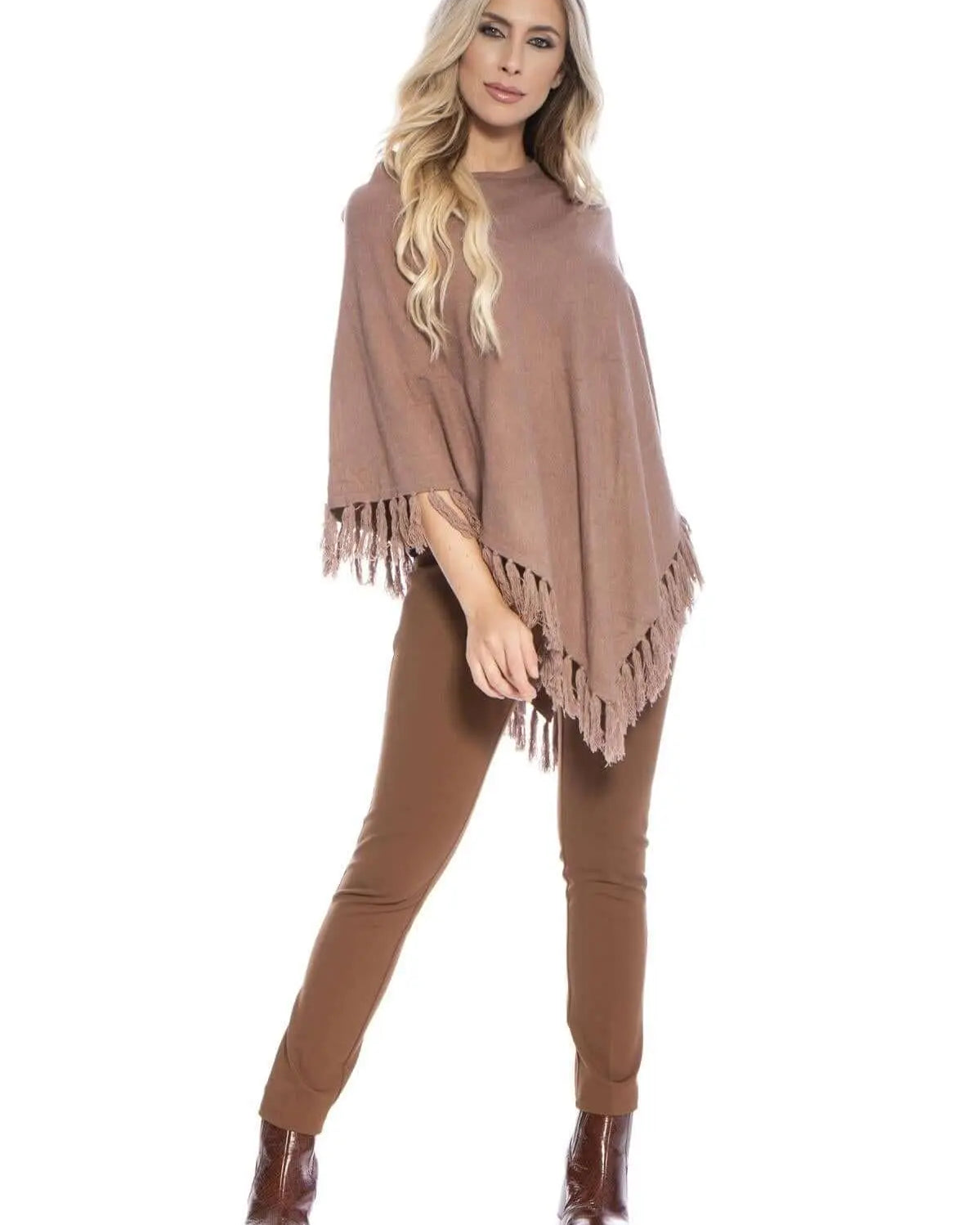Poncho frange NOCCIOLA DORABELLA