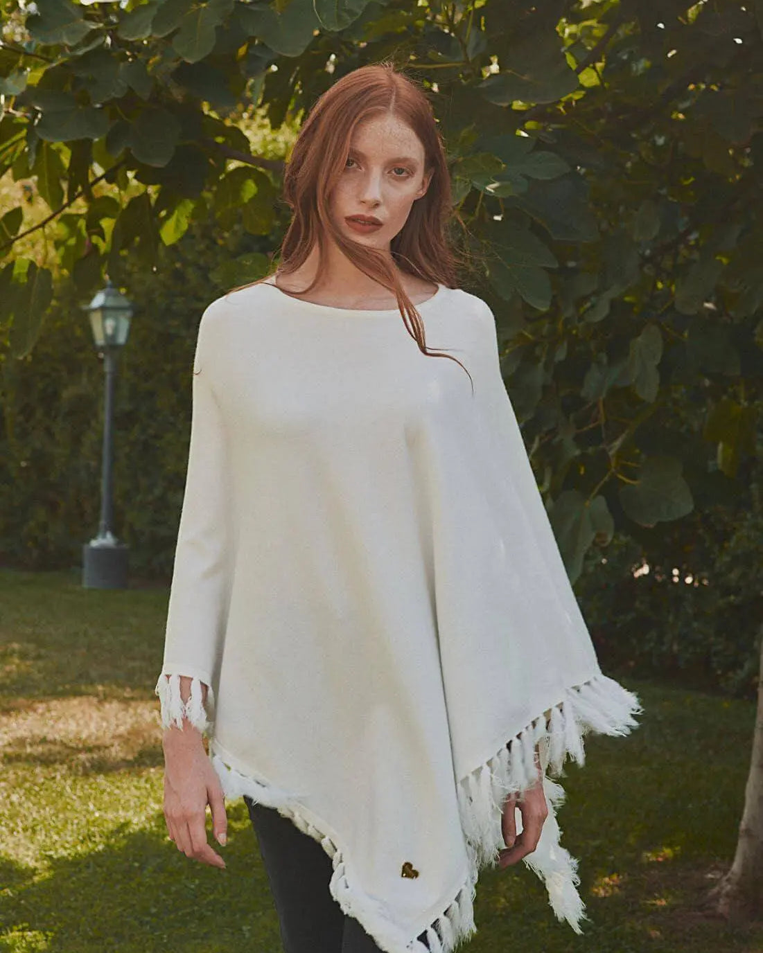 Poncho frange OFF WHITE DORABELLA