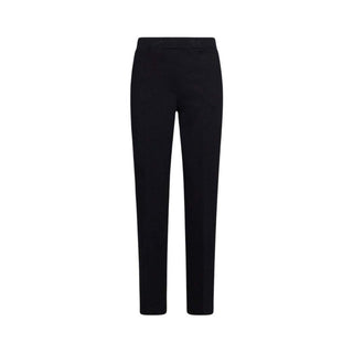 Pantalone slim in jersey di misto viscosa elasticizzata tinta unita. NERO