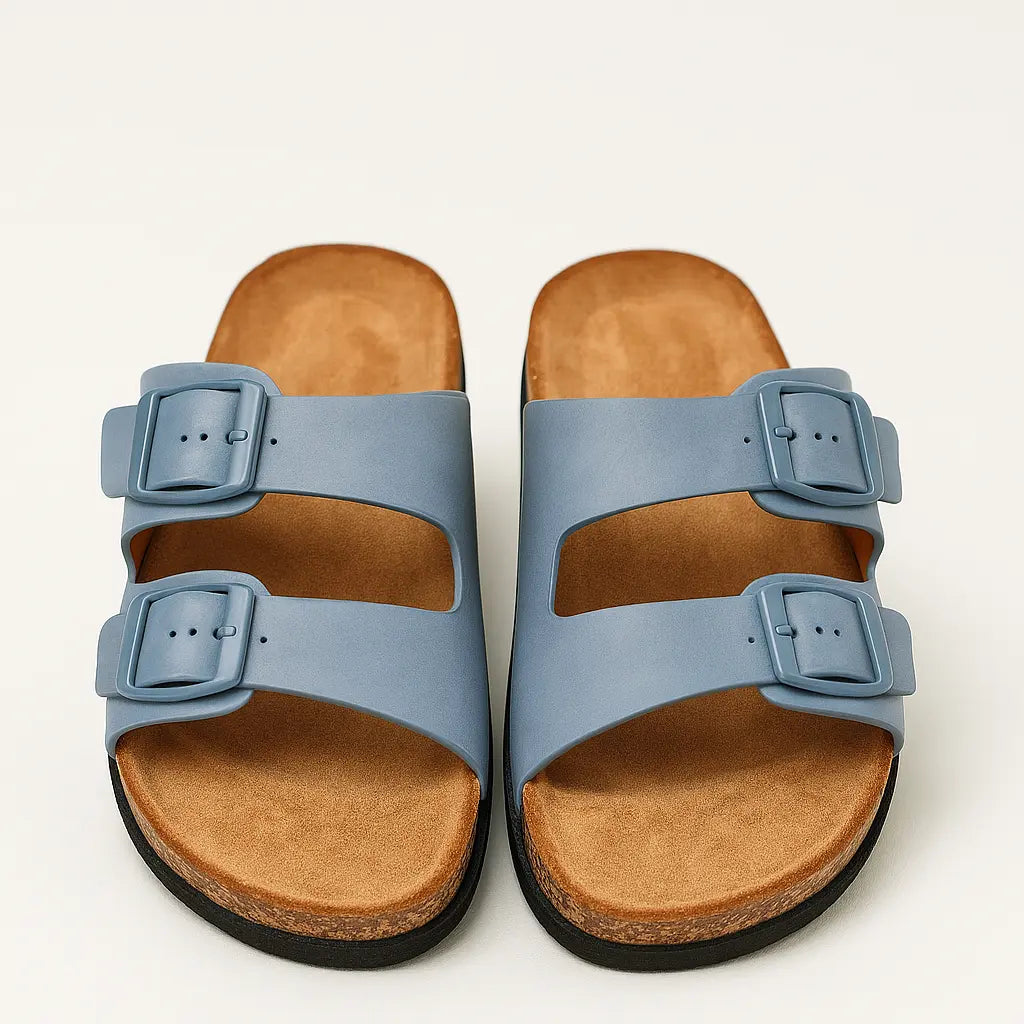 Sandalo con doppia fibbia in ecopelle Dorabella