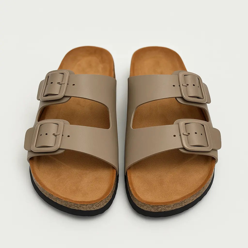 Sandalo con doppia fibbia in ecopelle Dorabella