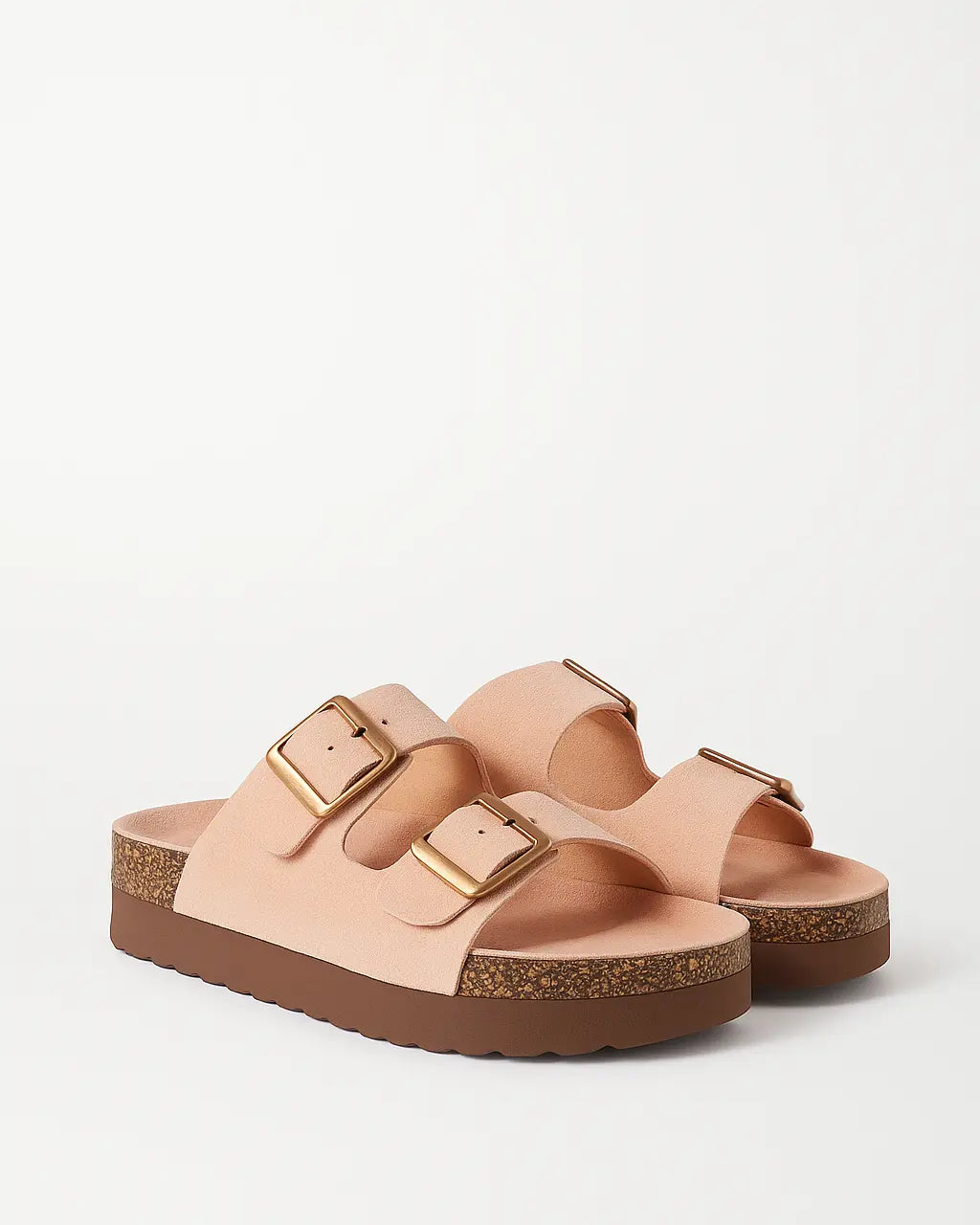 Sandalo con para alta in suede con doppia fibbia Dorabella