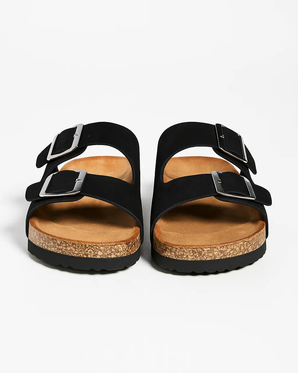 Sandalo con para alta in suede con doppia fibbia Dorabella