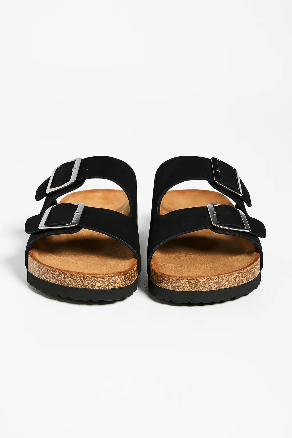 Sandalo con para alta in suede con doppia fibbia Dorabella