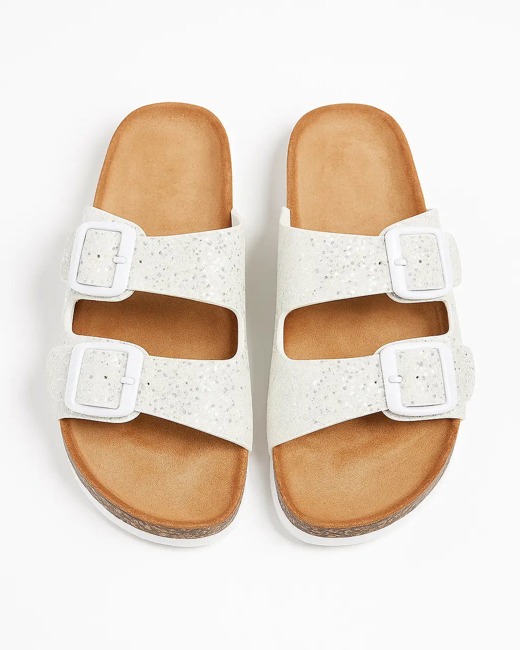 Sandalo glitterato con doppia fibbia Dorabella