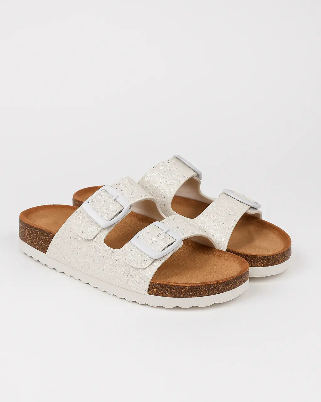 Sandalo glitterato con doppia fibbia Dorabella