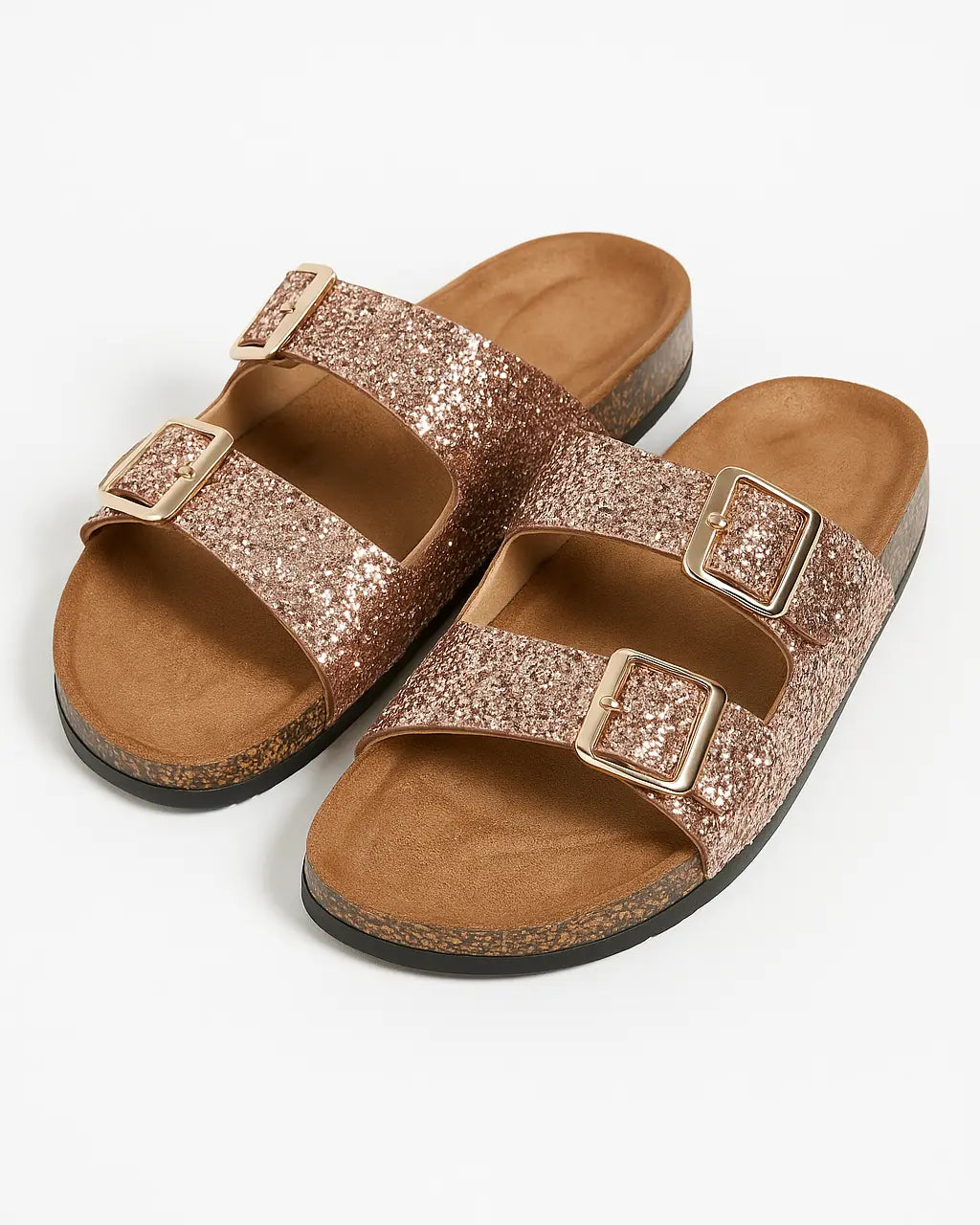 Sandalo glitterato con doppia fibbia Dorabella
