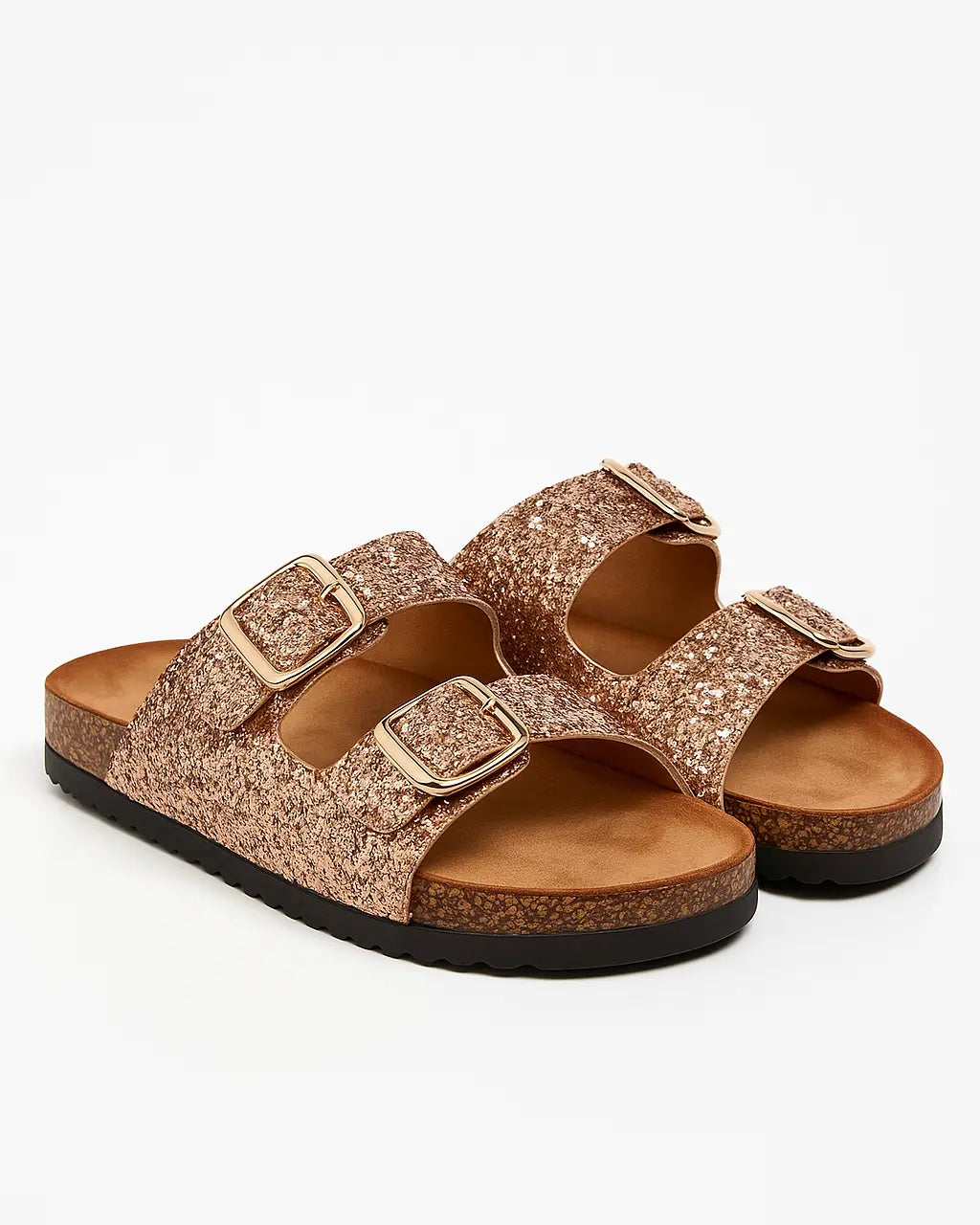 Sandalo glitterato con doppia fibbia Dorabella