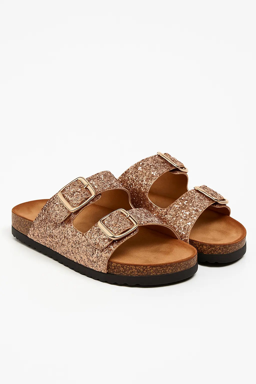 Sandalo glitterato con doppia fibbia Dorabella