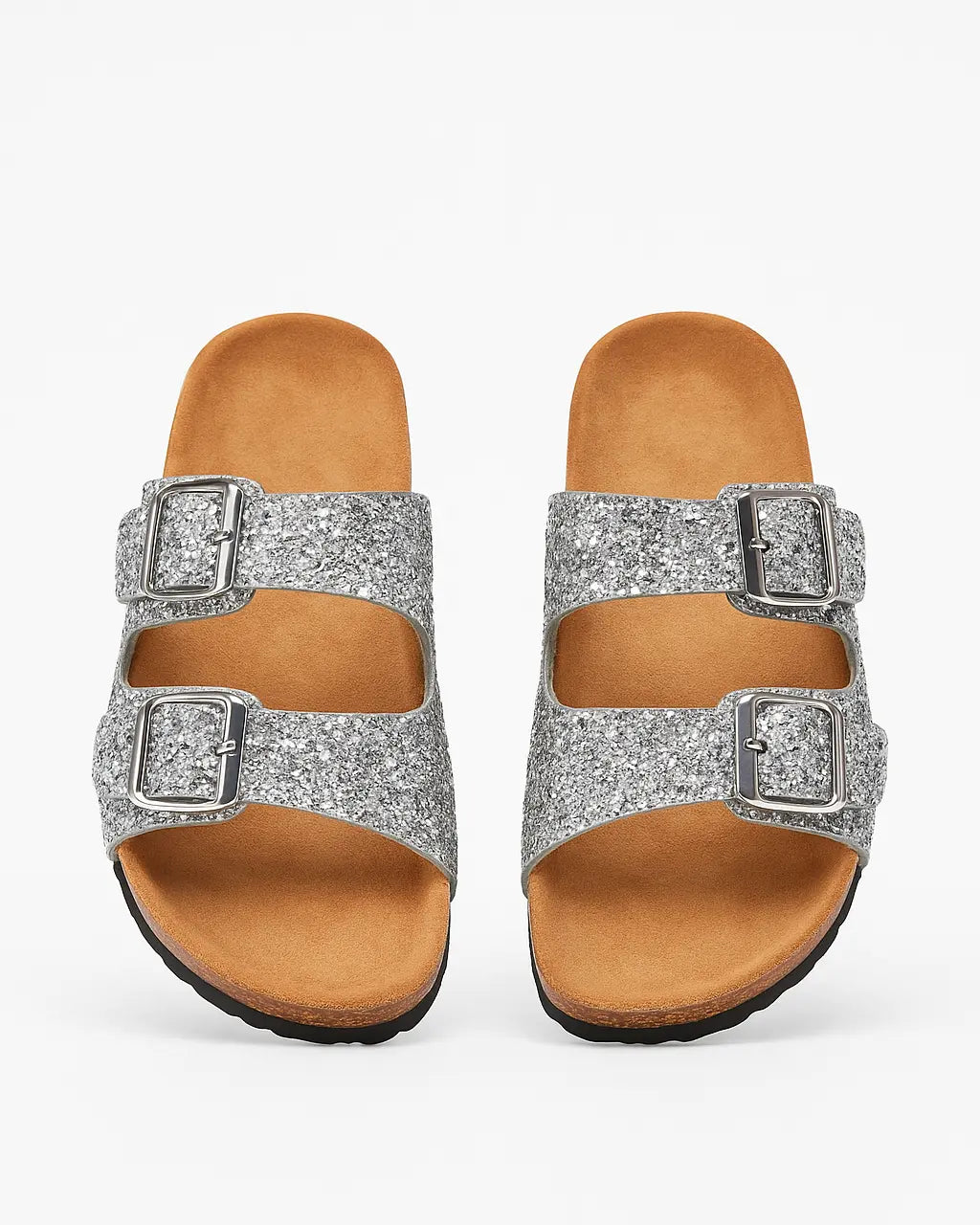 Sandalo glitterato con doppia fibbia Dorabella