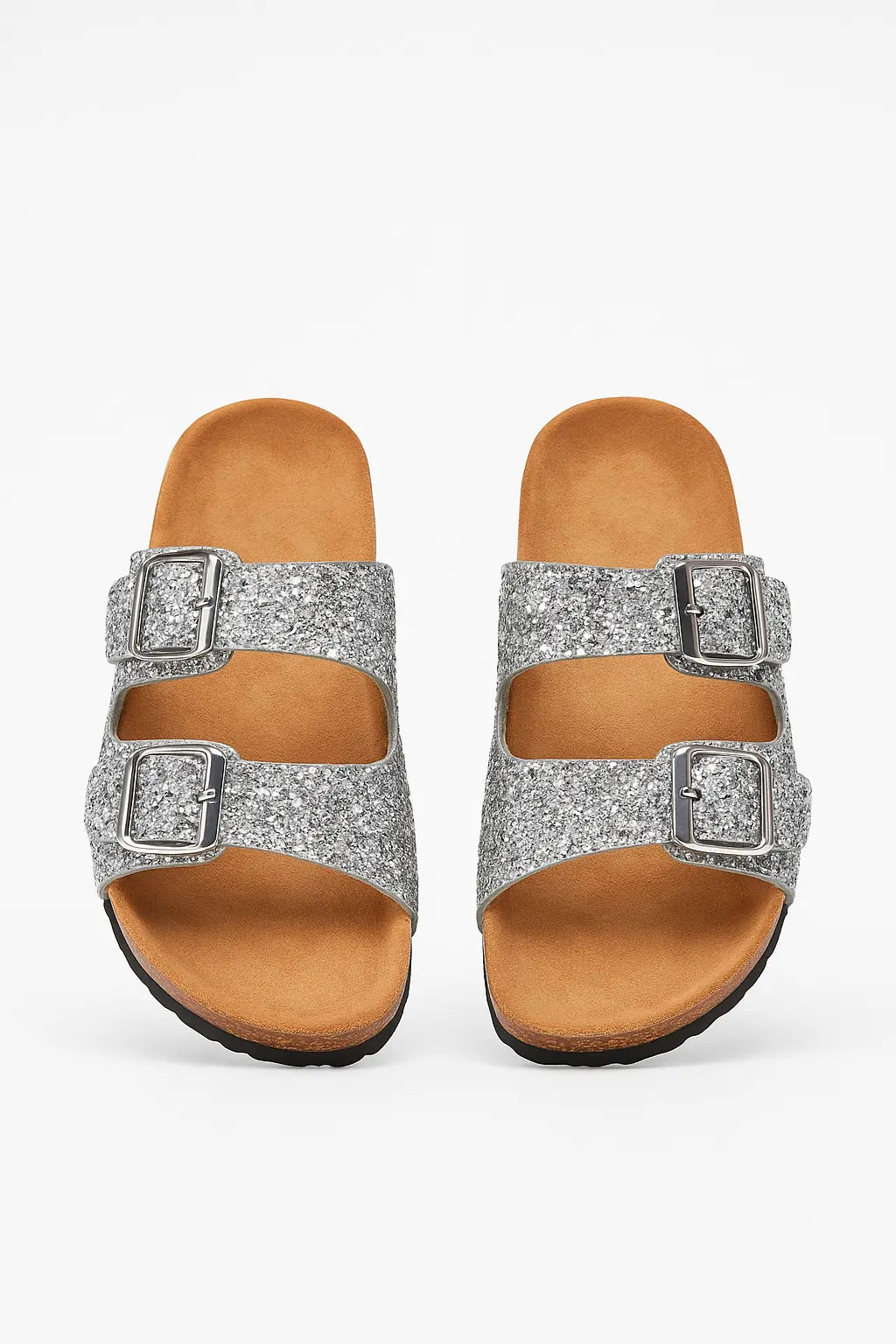 Sandalo glitterato con doppia fibbia Dorabella