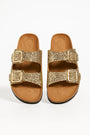 Sandalo glitterato con doppia fibbia Dorabella Oro / 41