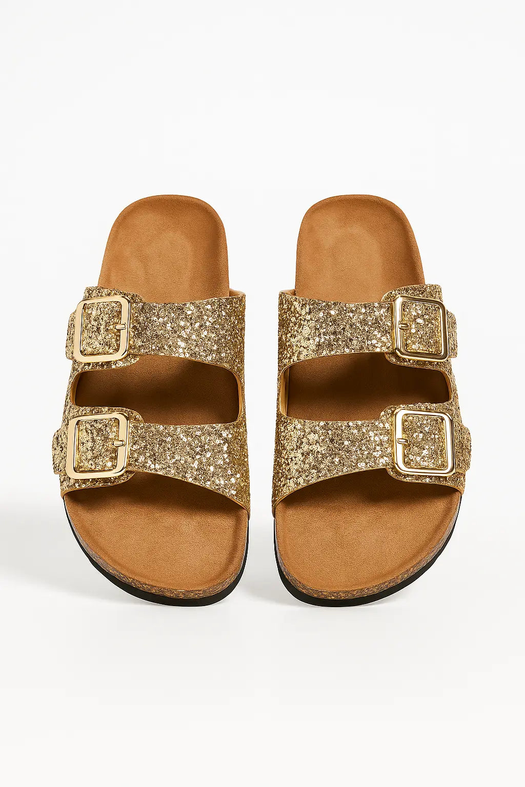 Sandalo glitterato con doppia fibbia Dorabella Oro / 41